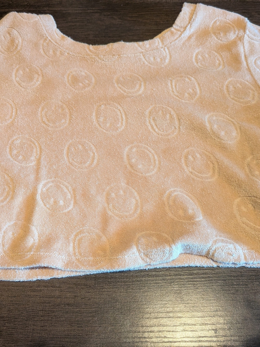 aerie Peach Terry Crop Top with Raised Circle Texture